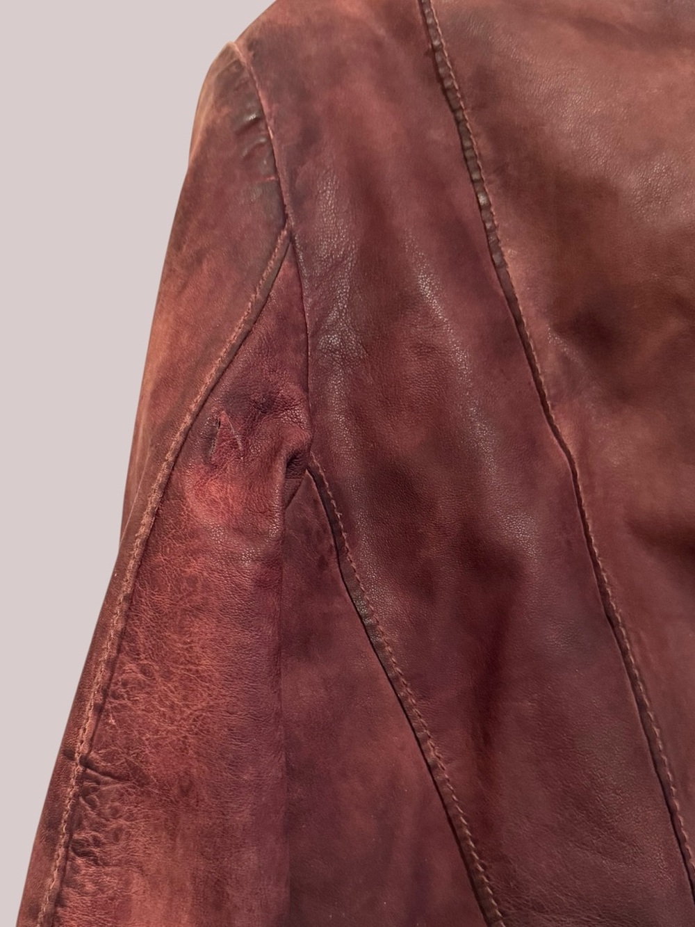 Gorgeous MUUBAA lamb leather Distressed moto jacket in the rare Chestnut - Picture 11 of 16
